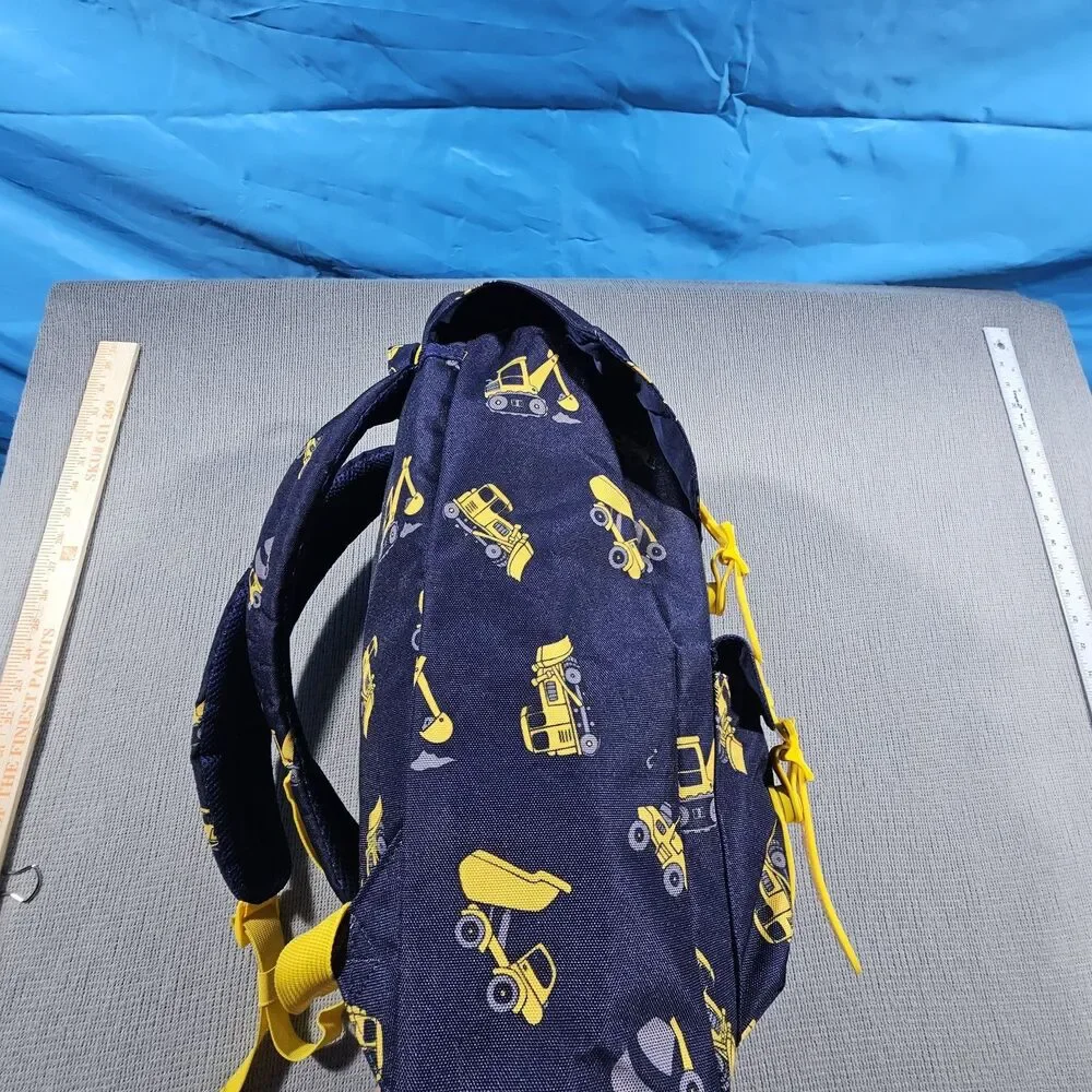 Herschel Kids Mini Backpack Navy/Yellow Vehicle Print Drawstring Outer Pockets